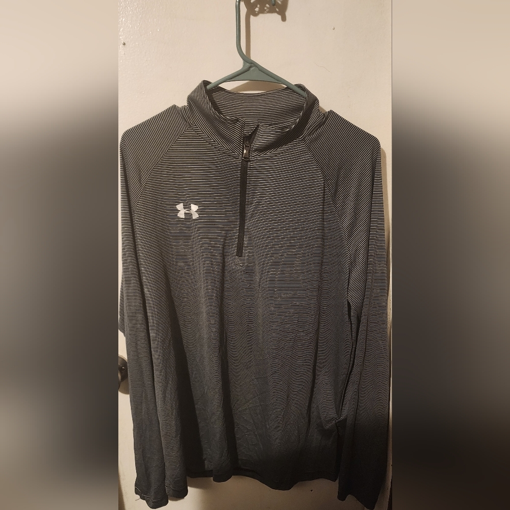 Under Armour Black and White Striped Pullover